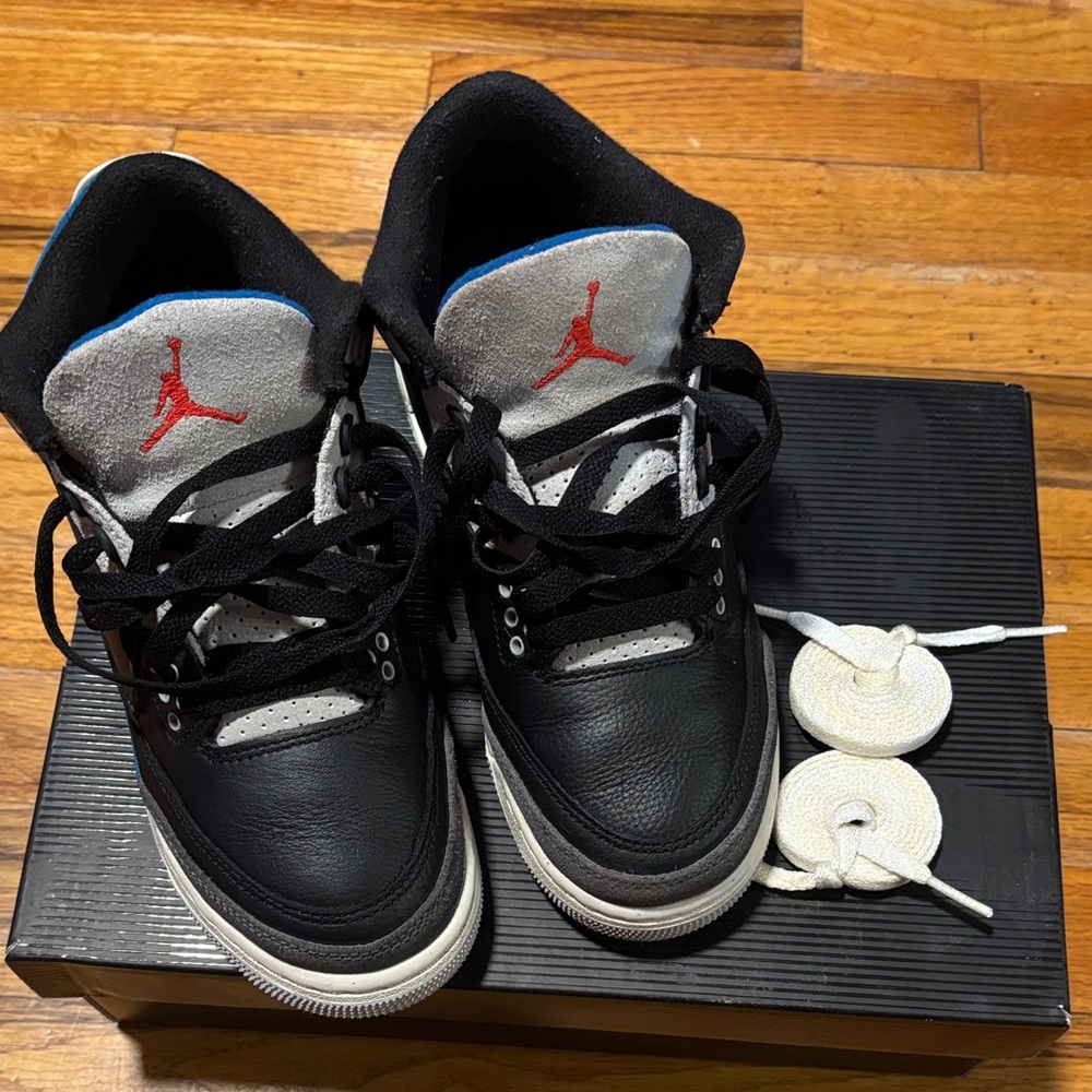 Jordan Kids Black and White Sneakers with Red Accents